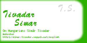 tivadar simar business card